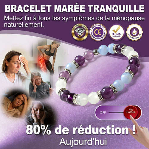 Bracelet Tranquil Tide — Aide à soulager les bouffées de chaleur, les sueurs nocturnes, l’anxiété, les douleurs articulaires, les déséquilibres hormonaux, la prise de poids et la chute de cheveux liée à la ménopause.
